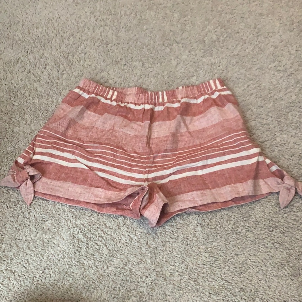 Red and white striped shorts